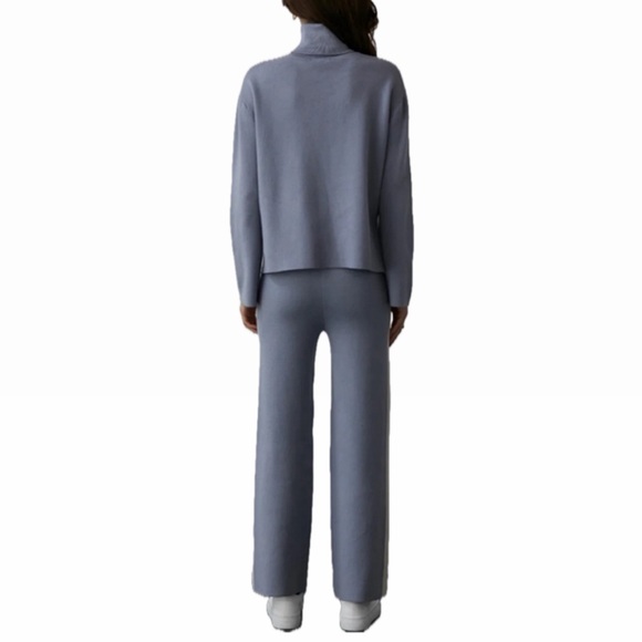 Crescent Pop Sweater & Pant 2 Piece Set In Ice Blue - Picture 3 of 3